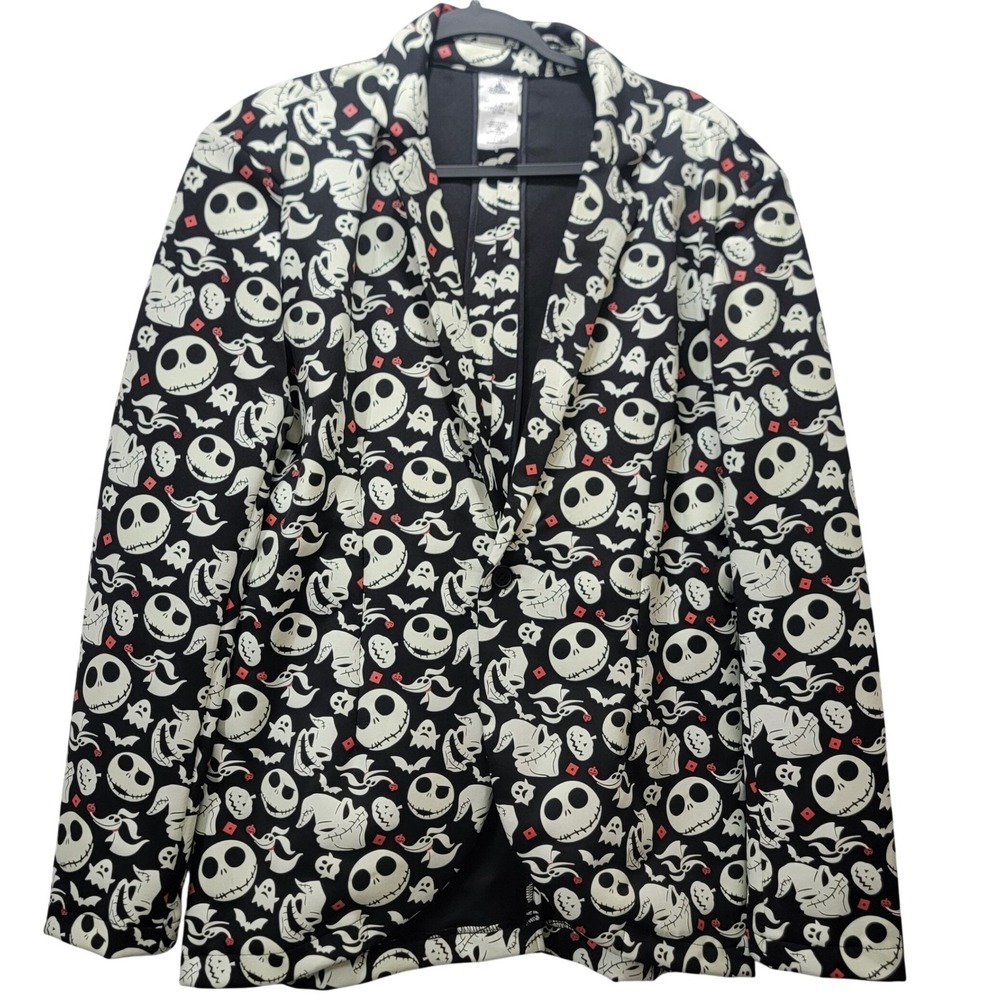 Disney Parks Nightmare Before Christmas Glow‎ In Dark Jack Skellington Blazer LG